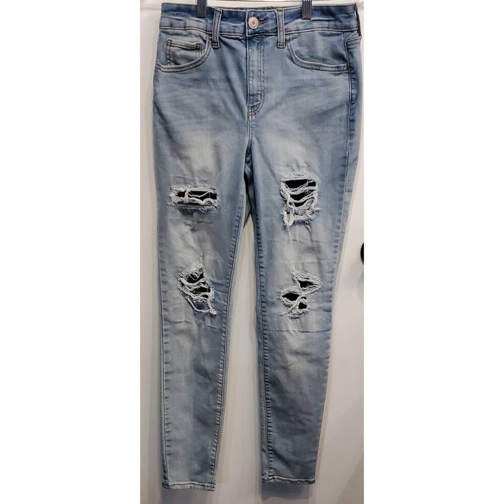 SO Women's / Junior High Rise Skinny Distressed Frayed Jeans Size 9 / 29 W